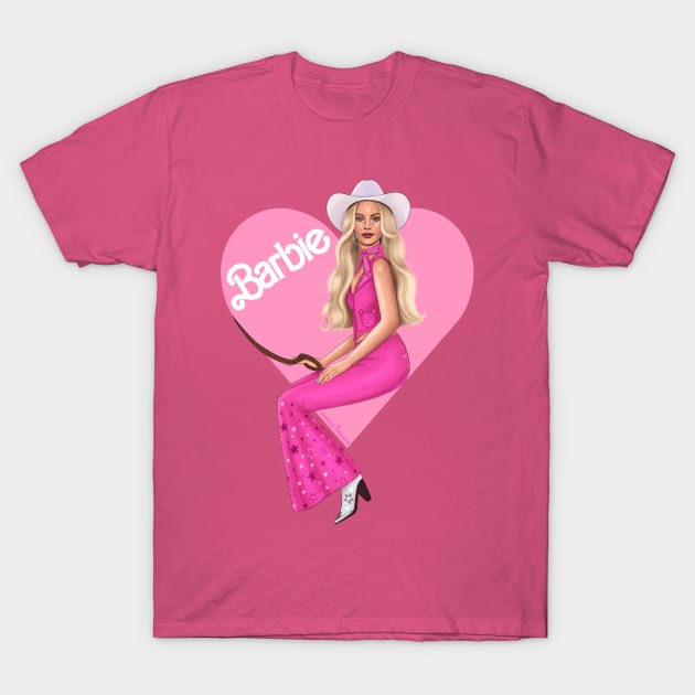 B a r b i e Doll pink Cowgirl T-Shirt by thelamehuman